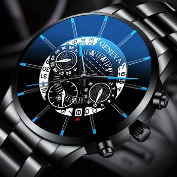 2020 Prabanga Mens Watch Reloj Hombre Relogio Masculino Nerūdijančio Plieno Kalendorius Kvarco Žiūrėti vyriški Sportiniai Žiūrėti Geneva Laikrodis