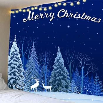 2020 Sienos Kabo Gobelenas Linksmų Kalėdų Eglutė Elnių Židinys, Žiemos Miško Gobelenas Miegamojo Kambarį Bendrabučio boho dekoras