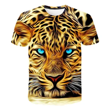 2020 Tigras 3D Spausdinimo Gyvūnų Cool Marškinėliai Vyrams trumpomis Rankovėmis Vasarą Kvėpuojantis Didelis Dydis Vyrų Viršūnes Vyrų Mados Atsitiktinis Marškinėlius 6XL