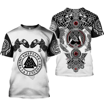 2020 vėliau kaip Viking simbolis atspausdintas T-shirt vyrams vasaros trumparankoviai Harajuku T-marškinėliai, vyriški, gatvės, hip-hop unisex marškinėliai viršuje 01
