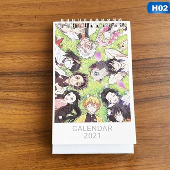 2021 Anime Demon Slayer Stalinis Kalendorius Animacinių Filmų Pav Stalo Kalendoriai, Dienotvarkės Planavimas Mokyklos Raštinės Reikmenys Apdaila
