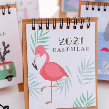 2021 kawaii Flamingo kačių paukščių Stalinio Kalendoriaus Dual Dienos Tvarkaraštis, Lentelė Planuotojas Kasmet Darbotvarkės Organizatoriaus Biurą