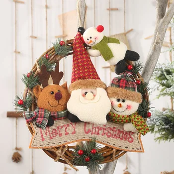 2021 Laimingų Naujųjų Metų Kalėdų Puošybos Kalėdos Santa Claus Sniego Medis Pakabukas Rotango Vainikas Papuošalai Namų Noel Natal