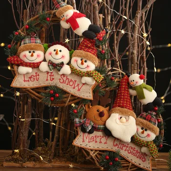 2021 Laimingų Naujųjų Metų Kalėdų Puošybos Kalėdos Santa Claus Sniego Medis Pakabukas Rotango Vainikas Papuošalai Namų Noel Natal