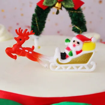 2021 Naujų Linksmų Kalėdų Pyragas Topper Kalėdų Eglutė Mielas Briedžių Cupcake Topper Už Kalėdos Šalis Kalėdos Namų Dekoro Pyragas Papuošalai