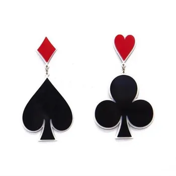 2021 Oorbellen Lašas Auskarai Kortos Aretes De Mujer Tabaluoti Auskarai Moterims Pendientes Širdies Pokerio Ilgi Auskarai 