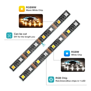 2021 USB LED Šviesos Juostelės 5050 RGBW RGBWW RF Nuotolinio valdymo pultelis 50CM 1M 2M 3M 4M PC TV Foninio Apšvietimo, Lankstus šviesos DC5V