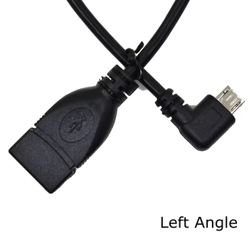 20CM 90 Laipsnių Teisę & Kairę & Aukštyn ir Žemyn Kampu Micro USB 2.0 5Pin Male į USB 2.0 Moterų Išplėtimo jungties, Adapteris OTG kabelis