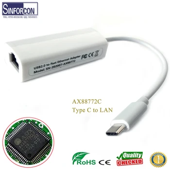 20cm ASIX 88772 AX88772C AX88772B usb2.0 RJ45 Ethernet LAN Adapterio Kabelis, skirtas Mobiliesiems mikrotik x86 MK808B Plius