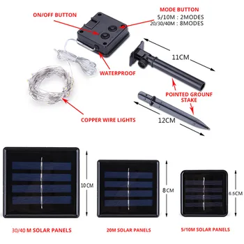 20m/10m/5m LED Lauko Solar/USB Lempa, šviesos Diodų, Styginių Žibintai Pasakų Žibintai Kalėdų Papuošalų, Namų Lauko Girlianda Užuolaidų
