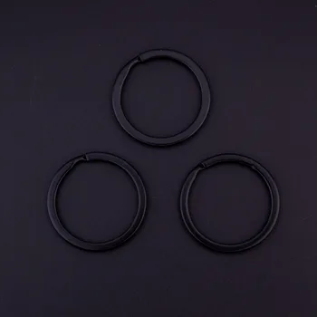 20pcs/daug 25mm 28mm 30mm Juodos Spalvos Geležies Klavišą Grandinės Žiedai Butas Raktų pakabukas Split Žiedai Keychain Pulteliais 