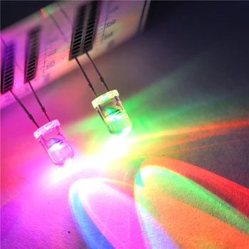 20pcs LED Šviesos Diodas 5MM Turas RGB Šviesos 7 Spalvų LED Lempos Super Ryškus Led Lėtai/Greitai Mirksi Keitimas Mirksi F5