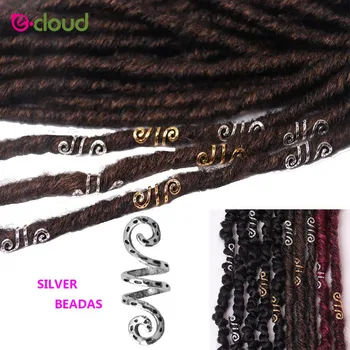 20pcs Sidabro spalvos Metalo Plaukų Žiedai Vamzdelio Įrašus Spiralės Plaukų Pynimo Dread Barzda Dreadlock Granules, Plaukų Aksesuarai, Pakabukai