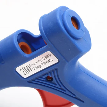 20W ES plug Pramonės Hot Melt Glue Gun su 3pc 20cm Mini Šautuvus Thermo Šilumos Temperatūra Priemonė, Mėlynos ir baltos litavimo