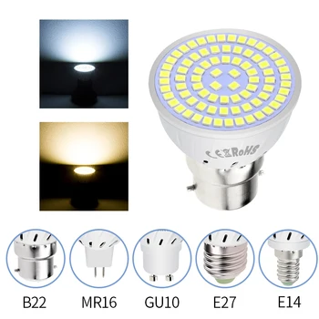 220V GU10 LED Lempos, E14 LED Lemputė 230V E27 LED Spot elektros Lemputė 5W 9W 7W GU5.3 Stalo Lempos Dėmesio ampulä-B22, led maison 2835 SMD