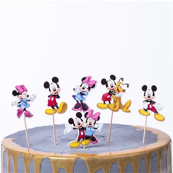 24 vnt./pak Mickey Mouse Cupcake Rėžtuvės Gimtadienio Tortas Topper Dekoravimo Susitvarko Vaikai Vestuvių Dekoracijos Baby Shower Džiaugtis