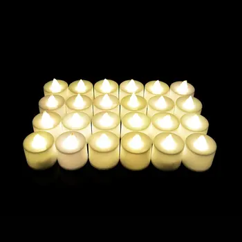 24PC Kūrybos LED Žvakė Spalvotų Lempų Modeliavimas Spalvos Liepsna Arbata Šviesos Namuose Vestuvių, Gimtadienio Apdailos Lašas Laivybos Naujas