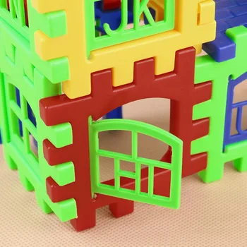 24pcs Blokai Vaikas Namų Statyba Blokai, Statyba Vystymosi Žaislų Rinkinys 3D Plytų Žaislas Statybos Plytų WYQ