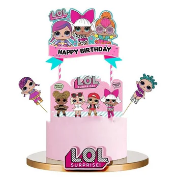 24pcs LOL staigmena lėlės tortas kortelės vaisių plug-in, vaikų gimtadienio prekių Įskiepiai lol staigmena gimtadienio proga žaislų rinkinys 10CM