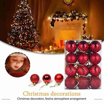 24pcs/set 30mm Kalėdų Eglutės Kamuolį Ornamentu Kalėdų Dekoracijos Kamuolys Raudonas Auksas, Sidabras Mėlyna Naujųjų Metų Hanging Ball Šaliai Dekoro