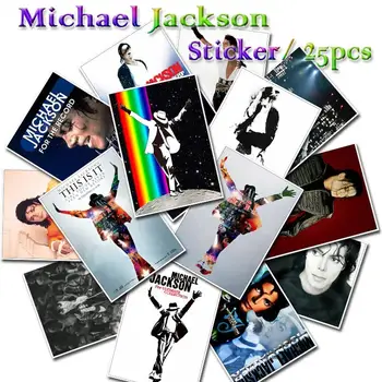 25 Vnt./Daug Michael Jackson Miegamajame Vandeniui Vinilo Lipdukas Lipdukai Riedlentė Šaldytuvas Nešiojamąjį kompiuterį Guitar & Bass Priedai
