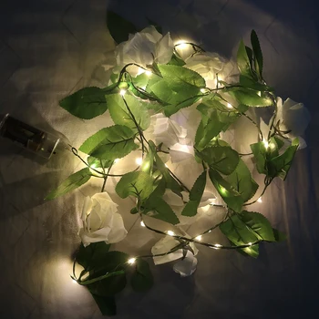 2M 30 LED Dirbtiniai Augalai Garliava, Šviesiai Žalios Lapinės Ivy Vynuogių Pasakų String Žibintai 