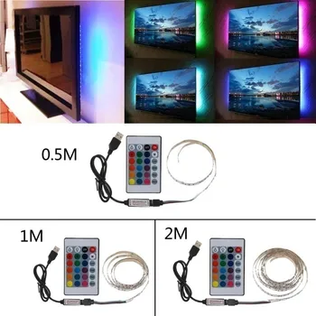 2m USB Powered LED Šviesos Juostelės TV Apšvietimas, Namų Kino sistemos, Apšvietimo TV Kompiuterio Ekraną, Televizorių su Nuotolinio Valdymo