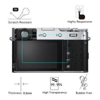 2Pack Už FUJI Fujifilm X100V Digital Camera LCD Screen Protector Kino Fujifilm X-100V 0.3 mm 2,5 D 9H Anti-Scratch Grūdintas Stiklas