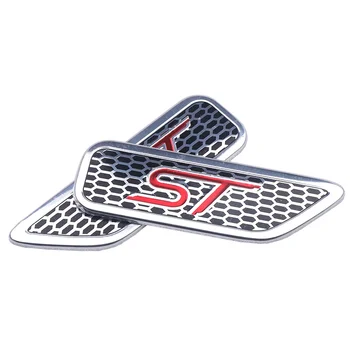 2vnt 3D Aliuminio ST Logotipą, Automobilių Kėbulo Lipdukas Metalo Ženklelis Lipdukas Emblema Decal Reikmenys FORD FIESTA 