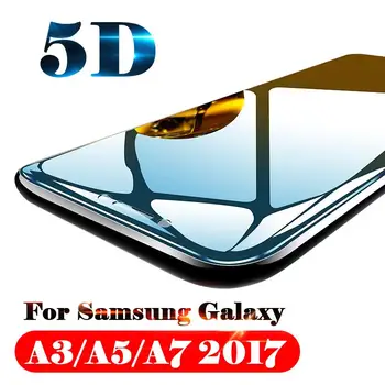 2vnt 5D Apsauginis stiklas Samsung galaxy a3 a5 a7 2017 3a, 5a, 7a a3 5 7 grūdintas stiklas apsaugoti screen protector, filmas pilnas draudimas