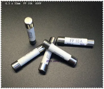 2vnt/Daug 6.3 x 32mm FP 10A 600V SIBA Keramikos Saugiklis Miniatiūrinių Saugiklių Už Multimetras Nauja