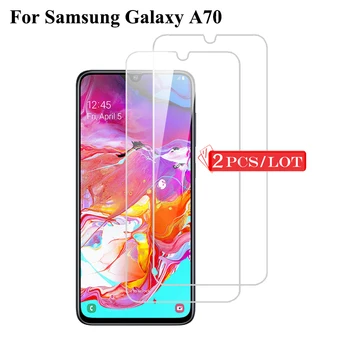 2VNT Ekrano apsaugos A70 Grūdintas Stiklas Samsung Galaxy A70 Apsauginis Stiklas SamsungA70 70 A705 Glas Pilnas draudimas Filmas