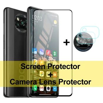 2vnt Ekrano apsaugos Xiaomi Poco M3 Stiklo Poco X3 NFC F2 Pro Grūdintas Stiklas pilnos Apsaugos Telefono Kamera Filmas Poco M3