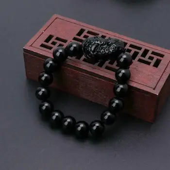 2vnt Feng Shui Juodasis Obsidianas Akmens Turto Pi Xiu Apyrankės Apyrankės Sėkmės Dovana