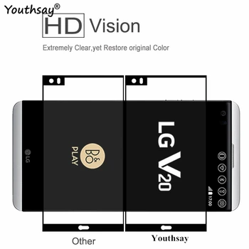 2VNT Grūdintas Stiklas LG V20 Screen Protector For LG V20 Apsauginis Stiklas LG V20 Prieš 20 Visiškai Padengti Stiklo Plėvelė Youthsay HD 9H