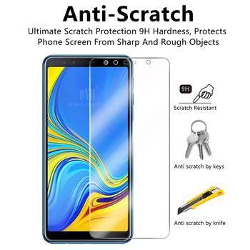 2vnt Grūdintas Stiklas Samsung Galaxy A7 2018 Screen Protector For Samsung Galaxy A7 2018 Apsauginės Stiklo Plėvelės
