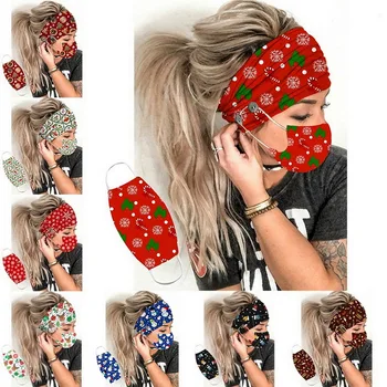 2vnt/komplektas kalėdų mygtuką kaukė turbaną plaukai accesories soft joga sporto elastingas plaukų juosta mados kaukė moterims