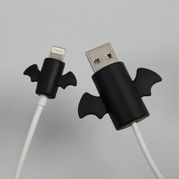 2vnt/komplektas Mielas Angelas Kabelis Raštas Ausinės USB Linija Turėtojas Silikono Įkrovimo Kabelis Anti-break Apsaugos Reikmenys, 2 spalvų