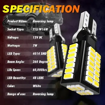 2vnt LED Atvirkštinio Lemputė T15 W16W toyota corolla verso 
