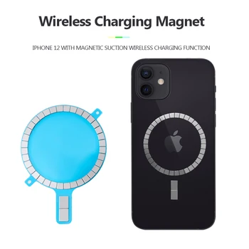 2vnt Mag Saugus iPhone 12 Pro Max Belaidžio Įkrovimo Magnetas 12 Mini 11 XS XR 8 Mobilųjį Telefoną Atveju Stiprus Magnetinis Magsafing