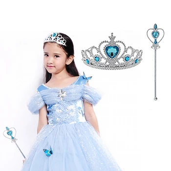 2vnt Merginos Princess Crown Magic Wand Nustatyti Vaikų Veiklos Cosplay Rekvizitai Kalėdų Šventė Šalies Apdangalai, Priedai