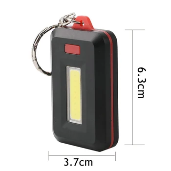 2VNT Mini COB LED Keychain Žibintuvėlis 3 Rūšių Key Chain Nešiojamų paketų prižiūrėtojų raktinę Flash Šviesos Lempos Fakelas Kišenėje Avarinės Šviesos Naudojimo 3*AAA