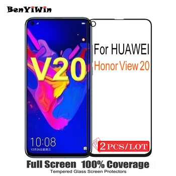 2VNT Originalus Visiškai Padengti Grūdinto Stiklo Huawei Honor V20 Peržiūrėti 20 Screen Protector dėl Apsauginis Stiklas PCT AL10 Filmas