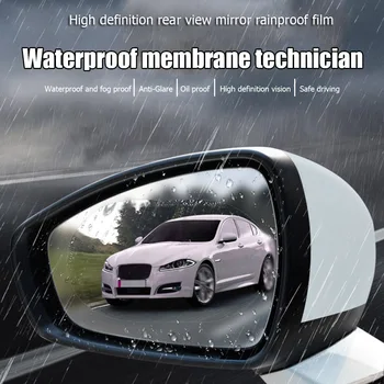 2vnt Ovalo Automobilio galinio vaizdo Veidrodis atsparus Vandeniui Lipdukas Anti-Rūko ir Anti-Glare Rainproof Apsauginės Plėvelės Durų Veidrodėliai 10x15cm