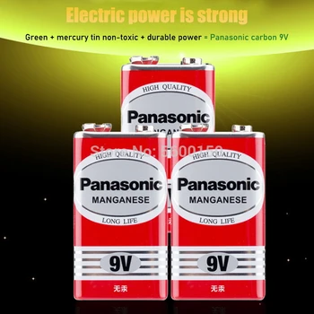 2vnt Panasonic 9V 6F22 Baterija Super Sunkiųjų Sausai Batteria ForInfrared Elektroninis termometras belaidžiai mikrofonai