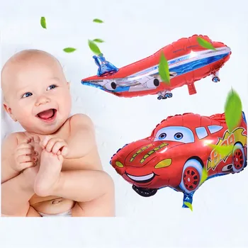 2VNT Raudona Cartoon Automobilių Folija Balionas su Gimtadieniu Pripučiami Helio Balionai Vaikų Dovanos Gimtadienio Dekoracijas Vaikų žaislas