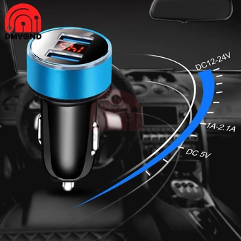 3.1 5V Metalo Dual USB Skaitmeninis Displėjus, Automobilinis Įkroviklis su LED Šviesos GPS MP Navigator Automobilių Greito Įkrovimo Įtampos kontrolės