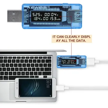 3 1. LCD Mobiliojo Baterija Testeris Energijos Detektorių Įtampa Srovės Matuoklis USB Įkroviklis Gydytojo 30% nuolaida Banko Testeris, Matuoklis Voltmeter