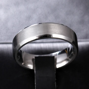 3 4 6 8mm Nuobodu lenkijos Sidabro Spalvos Titano Žiedas Vyrams amd Moterų Pritaikyti Žiedas Graviruotas Žiedas Pasirinktinius Nuotraukų Žiedas