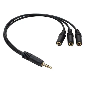 3.5 mm 1 Iki 3 Splitter Cable 30cm 1/8 Colio Vyras Į 3 Stereo Moterų Lizdas, Ausinių Lizdas Audio Splitter Cable